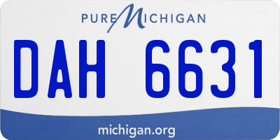 MI license plate DAH6631