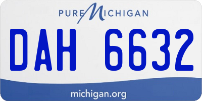 MI license plate DAH6632