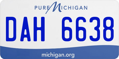MI license plate DAH6638