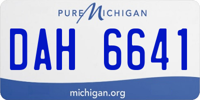 MI license plate DAH6641