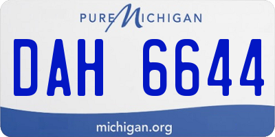 MI license plate DAH6644