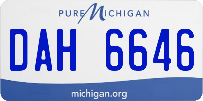 MI license plate DAH6646