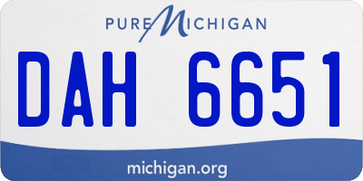 MI license plate DAH6651