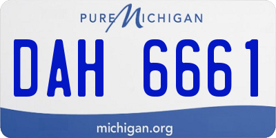 MI license plate DAH6661