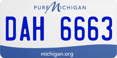 MI license plate DAH6663