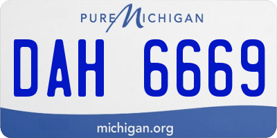 MI license plate DAH6669