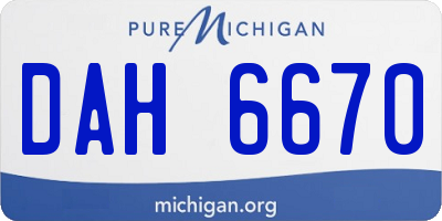 MI license plate DAH6670