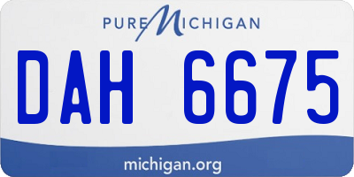 MI license plate DAH6675