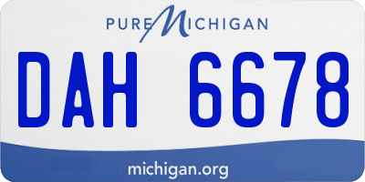 MI license plate DAH6678