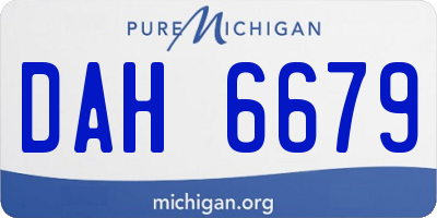 MI license plate DAH6679