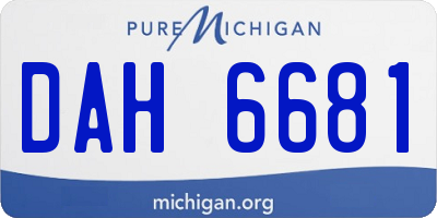 MI license plate DAH6681