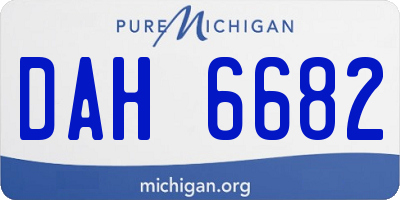 MI license plate DAH6682
