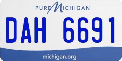 MI license plate DAH6691