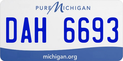 MI license plate DAH6693