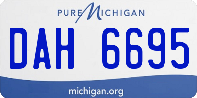 MI license plate DAH6695
