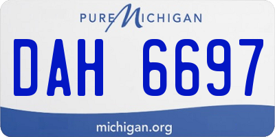 MI license plate DAH6697
