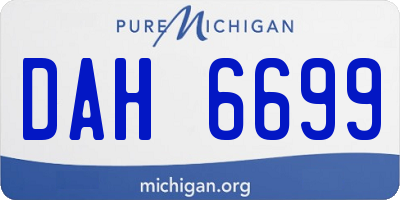 MI license plate DAH6699