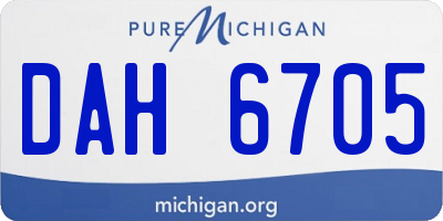 MI license plate DAH6705