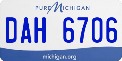 MI license plate DAH6706