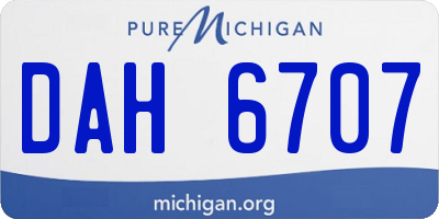 MI license plate DAH6707
