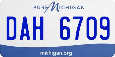 MI license plate DAH6709