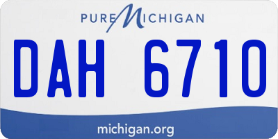 MI license plate DAH6710