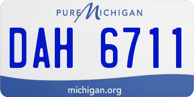 MI license plate DAH6711