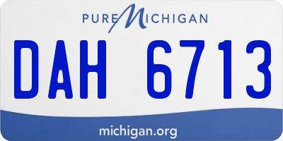 MI license plate DAH6713