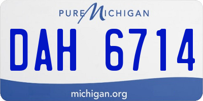 MI license plate DAH6714