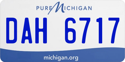 MI license plate DAH6717