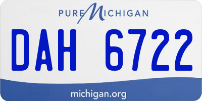 MI license plate DAH6722