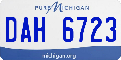 MI license plate DAH6723