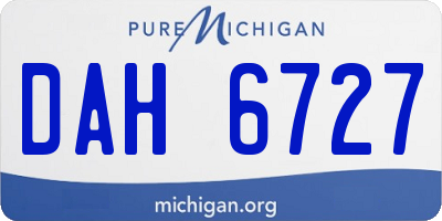 MI license plate DAH6727