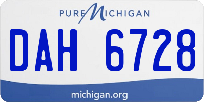 MI license plate DAH6728