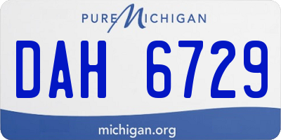MI license plate DAH6729