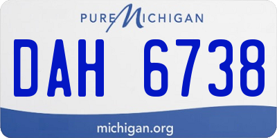 MI license plate DAH6738
