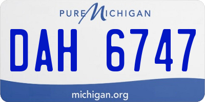 MI license plate DAH6747