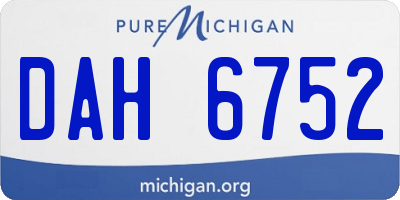 MI license plate DAH6752