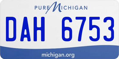 MI license plate DAH6753