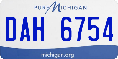 MI license plate DAH6754