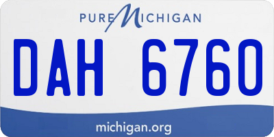 MI license plate DAH6760