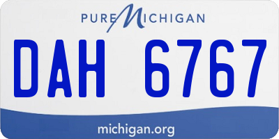 MI license plate DAH6767