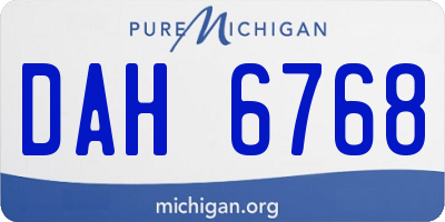 MI license plate DAH6768