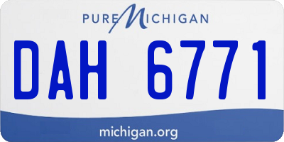 MI license plate DAH6771