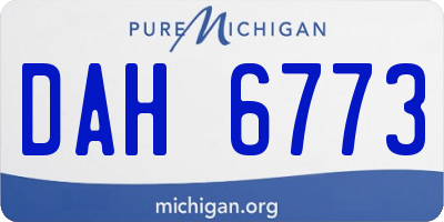 MI license plate DAH6773