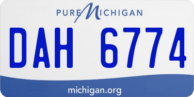 MI license plate DAH6774