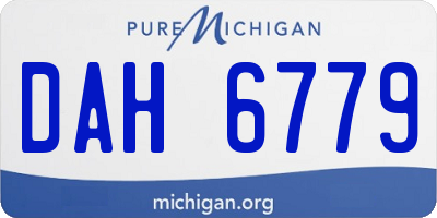 MI license plate DAH6779