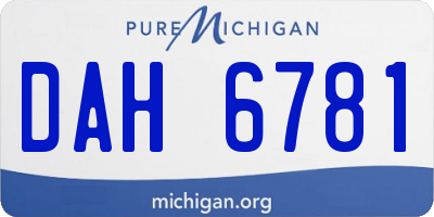 MI license plate DAH6781