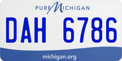 MI license plate DAH6786
