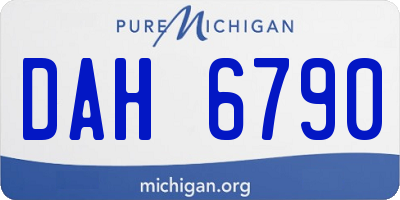MI license plate DAH6790